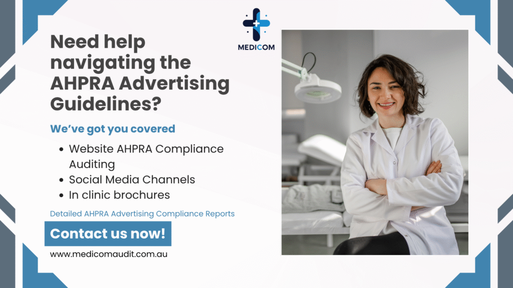 Medicom Flyer for its services showing female doctor in white coat