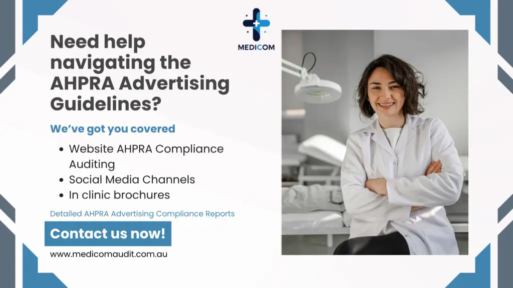 Medicom Flyer for its services showing female doctor in white coat